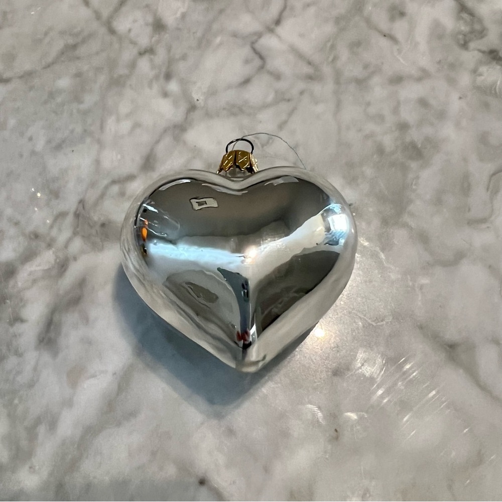 Vintage Blown Glass Heart Ornament